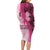 Breast Cancer Awareness Long Sleeve Bodycon Dress Party Like A Survivor - Pink African Pattern - Wonder Print Shop