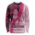 Breast Cancer Awareness Long Sleeve Shirt Party Like A Survivor - Pink African Pattern - Wonder Print Shop
