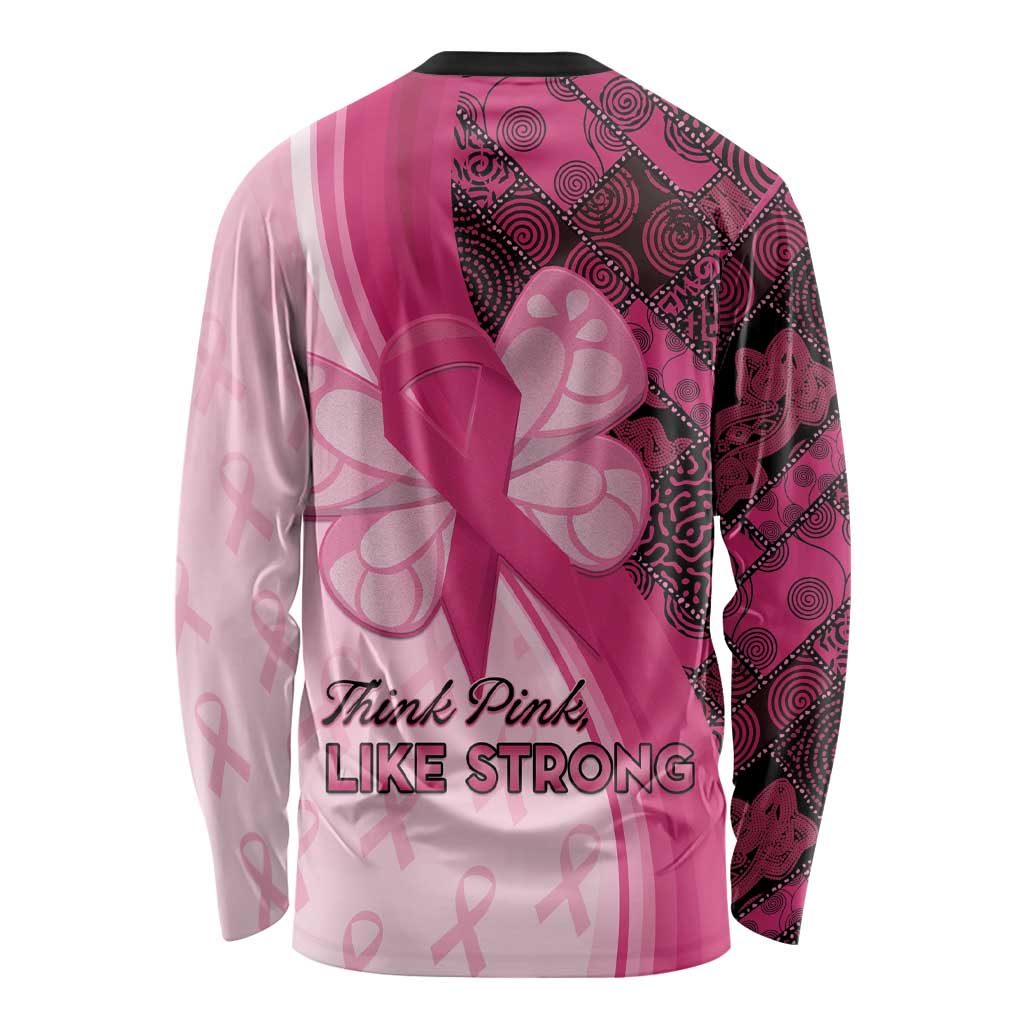 Breast Cancer Awareness Long Sleeve Shirt Party Like A Survivor - Pink African Pattern - Wonder Print Shop