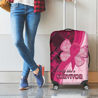 Breast Cancer Awareness Luggage Cover Party Like A Survivor - Pink African Pattern - Wonder Print Shop