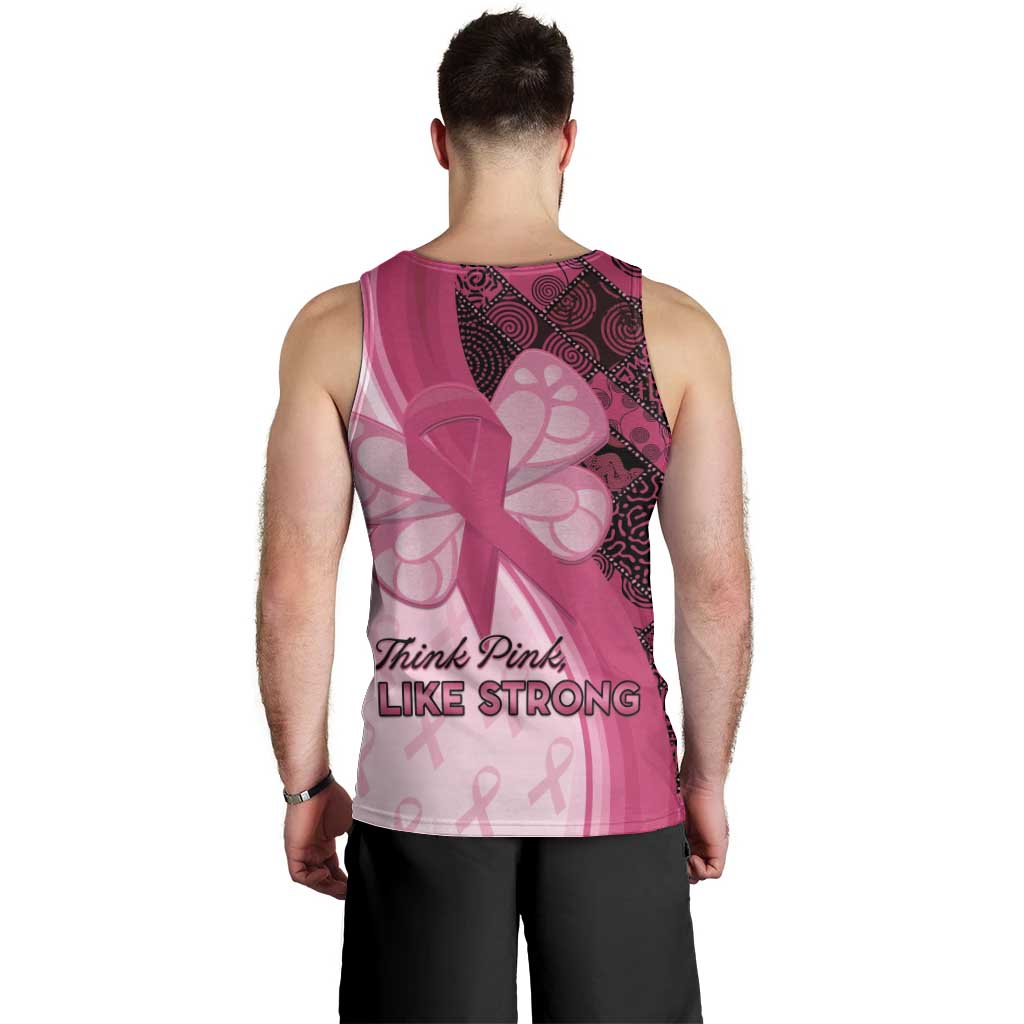 Breast Cancer Awareness Men Tank Top Party Like A Survivor - Pink African Pattern - Wonder Print Shop