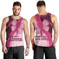 Breast Cancer Awareness Men Tank Top Party Like A Survivor - Pink African Pattern - Wonder Print Shop