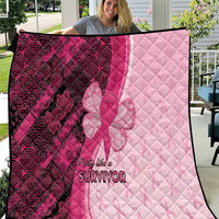 Breast Cancer Awareness Quilt Party Like A Survivor - Pink African Pattern - Wonder Print Shop