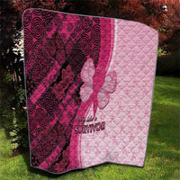 Breast Cancer Awareness Quilt Party Like A Survivor - Pink African Pattern - Wonder Print Shop