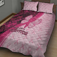 Breast Cancer Awareness Quilt Bed Set Party Like A Survivor - Pink African Pattern - Wonder Print Shop