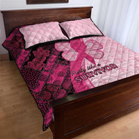 Breast Cancer Awareness Quilt Bed Set Party Like A Survivor - Pink African Pattern - Wonder Print Shop