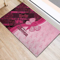 Breast Cancer Awareness Rubber Doormat Party Like A Survivor - Pink African Pattern - Wonder Print Shop