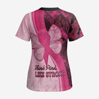 Breast Cancer Awareness Scrub Top Party Like A Survivor - Pink African Pattern - Wonder Print Shop