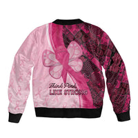 Breast Cancer Awareness Sleeve Zip Bomber Jacket Party Like A Survivor - Pink African Pattern - Wonder Print Shop