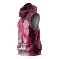Breast Cancer Awareness Sleeveless Hoodie Party Like A Survivor - Pink African Pattern - Wonder Print Shop