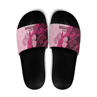 Breast Cancer Awareness Slide Sandals Party Like A Survivor - Pink African Pattern - Wonder Print Shop