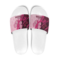 Breast Cancer Awareness Slide Sandals Party Like A Survivor - Pink African Pattern - Wonder Print Shop