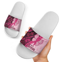 Breast Cancer Awareness Slide Sandals Party Like A Survivor - Pink African Pattern - Wonder Print Shop