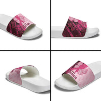 Breast Cancer Awareness Slide Sandals Party Like A Survivor - Pink African Pattern - Wonder Print Shop