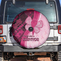 Breast Cancer Awareness Spare Tire Cover Party Like A Survivor - Pink African Pattern - Wonder Print Shop