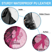Breast Cancer Awareness Spare Tire Cover Party Like A Survivor - Pink African Pattern - Wonder Print Shop