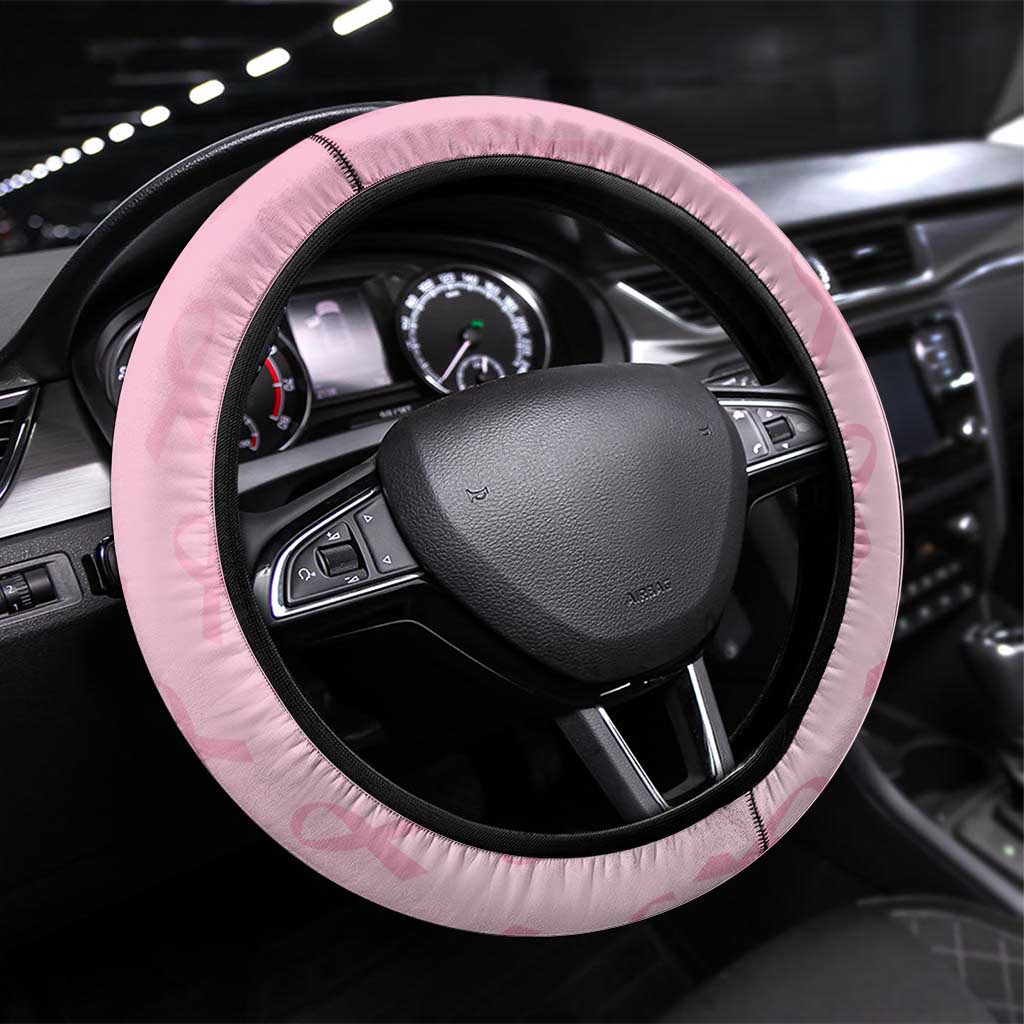Breast Cancer Awareness Steering Wheel Cover Party Like A Survivor - Pink African Pattern - Wonder Print Shop