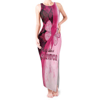 Breast Cancer Awareness Tank Maxi Dress Party Like A Survivor - Pink African Pattern - Wonder Print Shop