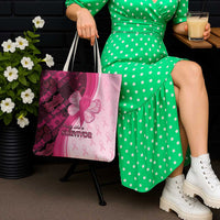 Breast Cancer Awareness Tote Bag Party Like A Survivor - Pink African Pattern - Wonder Print Shop