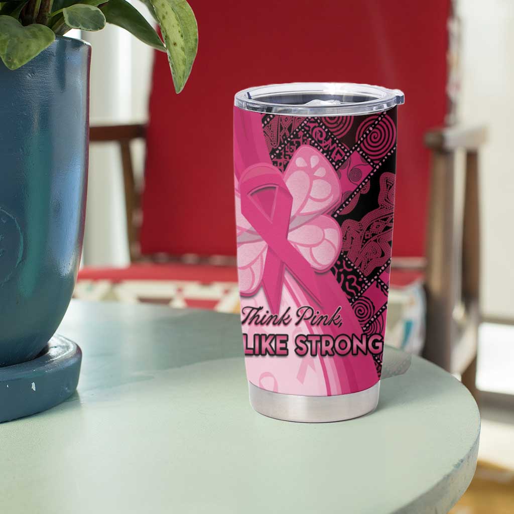 Breast Cancer Awareness Tumbler Cup Party Like A Survivor - Pink African Pattern - Wonder Print Shop