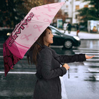 Breast Cancer Awareness Umbrella Party Like A Survivor - Pink African Pattern - Wonder Print Shop
