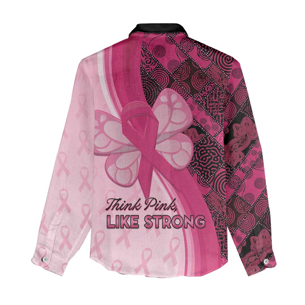 Breast Cancer Awareness Women Casual Shirt Party Like A Survivor - Pink African Pattern - Wonder Print Shop