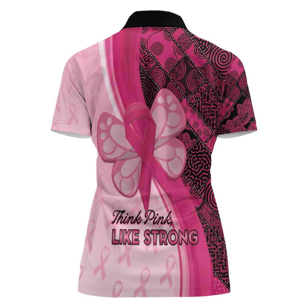 Breast Cancer Awareness Women Polo Shirt Party Like A Survivor - Pink African Pattern - Wonder Print Shop