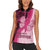Breast Cancer Awareness Women Sleeveless Polo Shirt Party Like A Survivor - Pink African Pattern - Wonder Print Shop