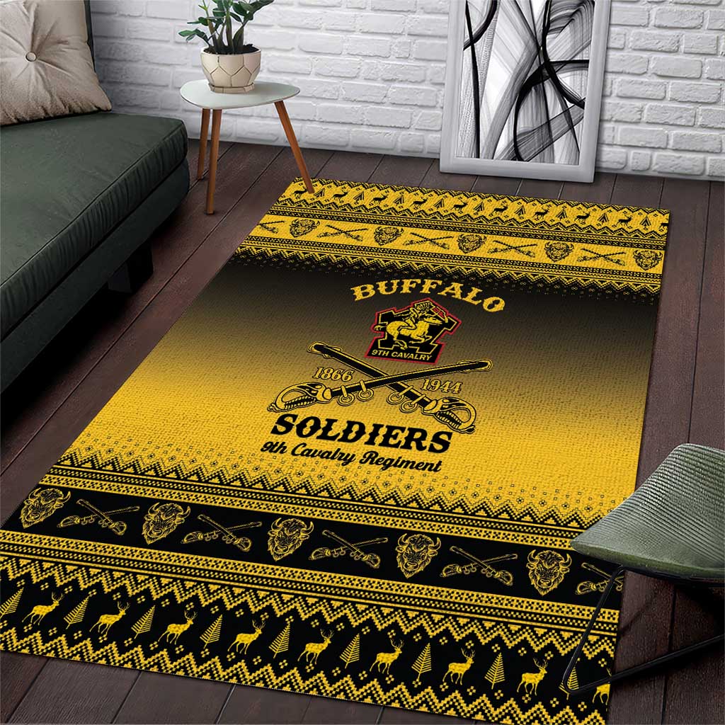 Buffalo Soldiers Christmas Area Rug 9th Cavalry Regiment - Wonder Print Shop