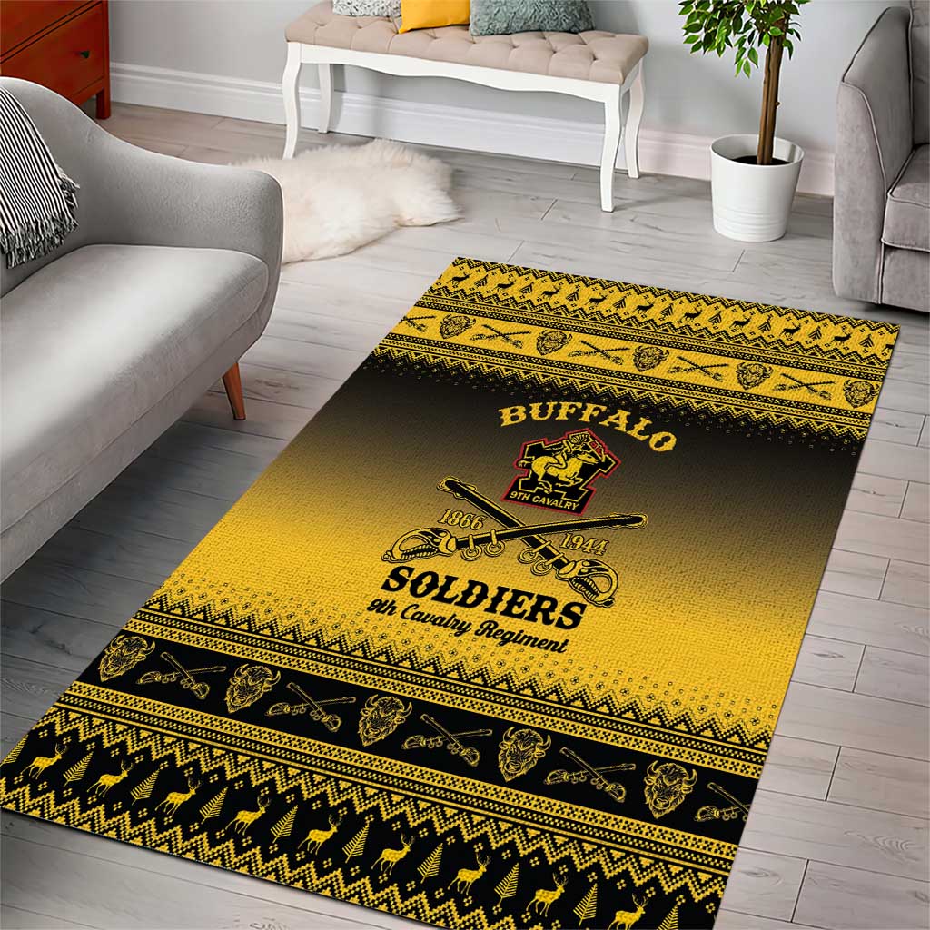 Buffalo Soldiers Christmas Area Rug 9th Cavalry Regiment - Wonder Print Shop