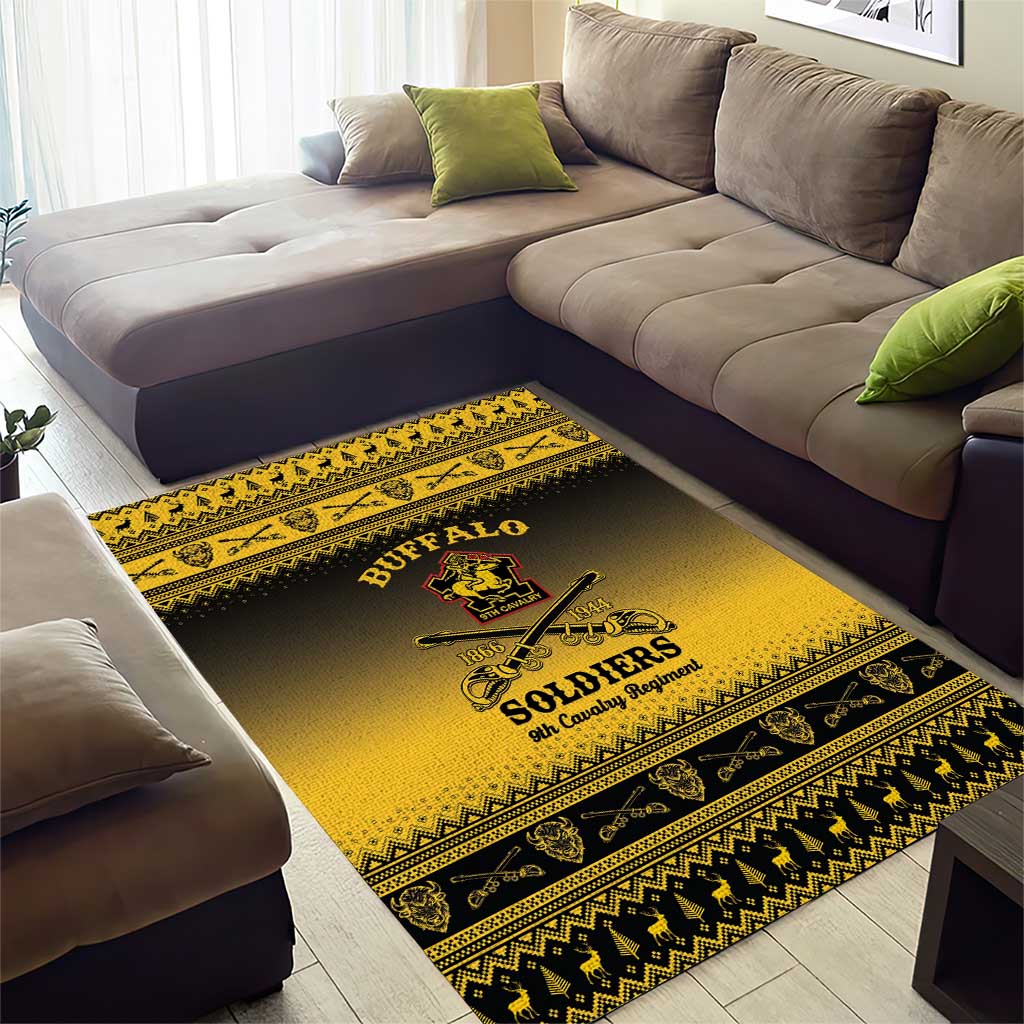 Buffalo Soldiers Christmas Area Rug 9th Cavalry Regiment - Wonder Print Shop