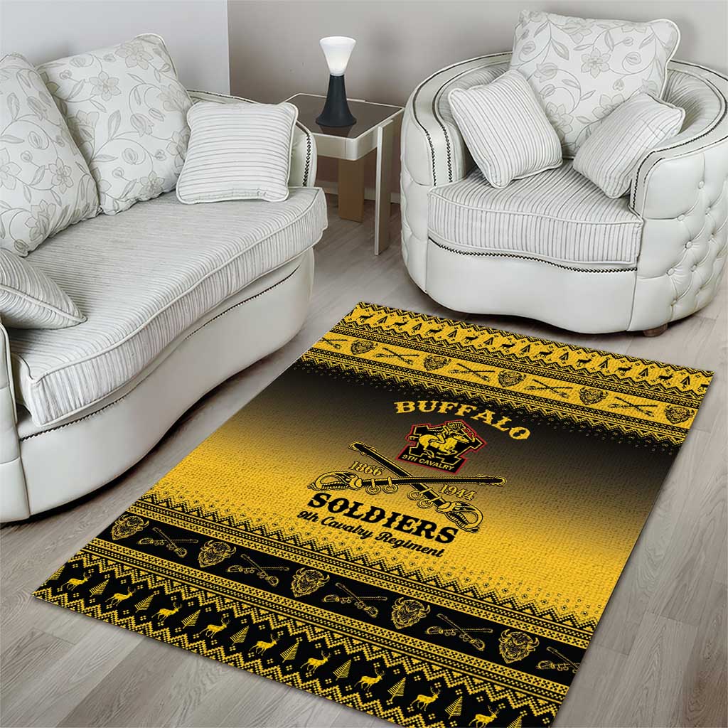 Buffalo Soldiers Christmas Area Rug 9th Cavalry Regiment - Wonder Print Shop