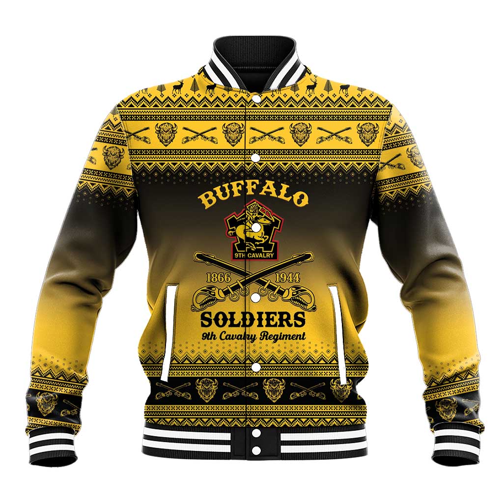 Buffalo Soldiers Christmas Baseball Jacket 9th Cavalry Regiment - Wonder Print Shop