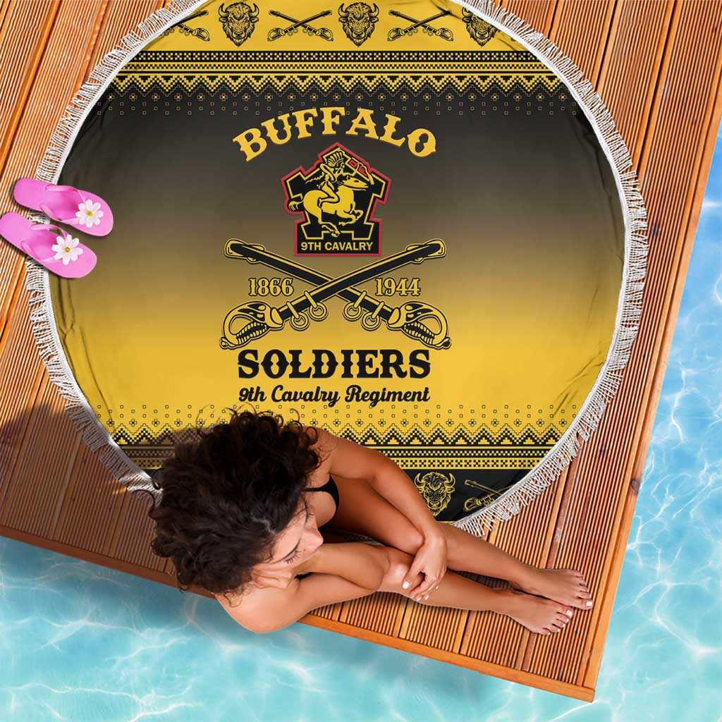 Buffalo Soldiers Christmas Beach Blanket 9th Cavalry Regiment - Wonder Print Shop