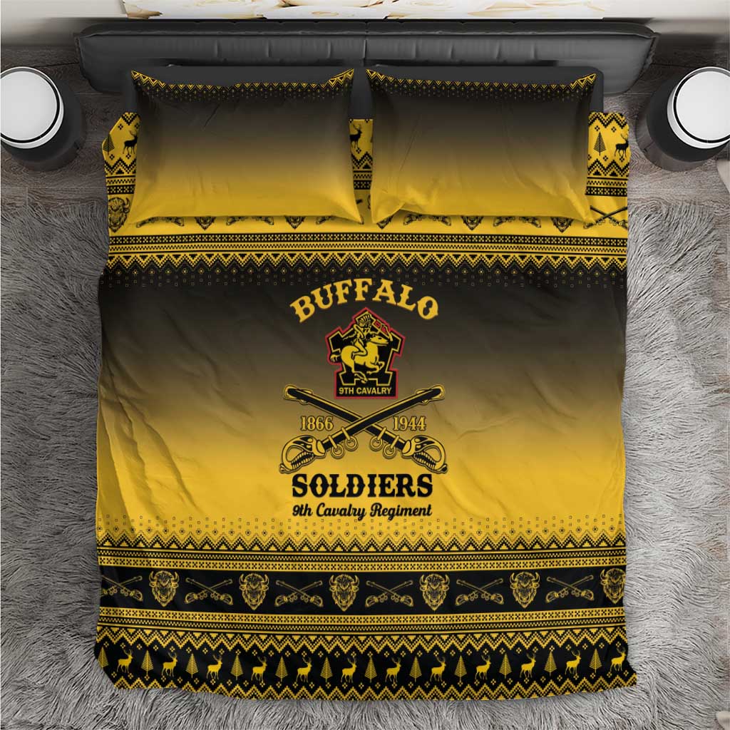 Buffalo Soldiers Christmas Bedding Set 9th Cavalry Regiment - Wonder Print Shop