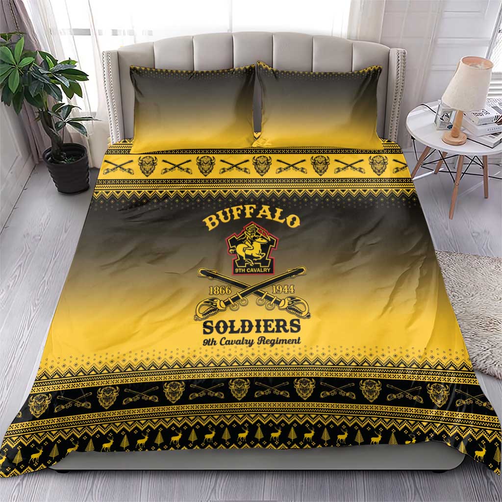 Buffalo Soldiers Christmas Bedding Set 9th Cavalry Regiment - Wonder Print Shop