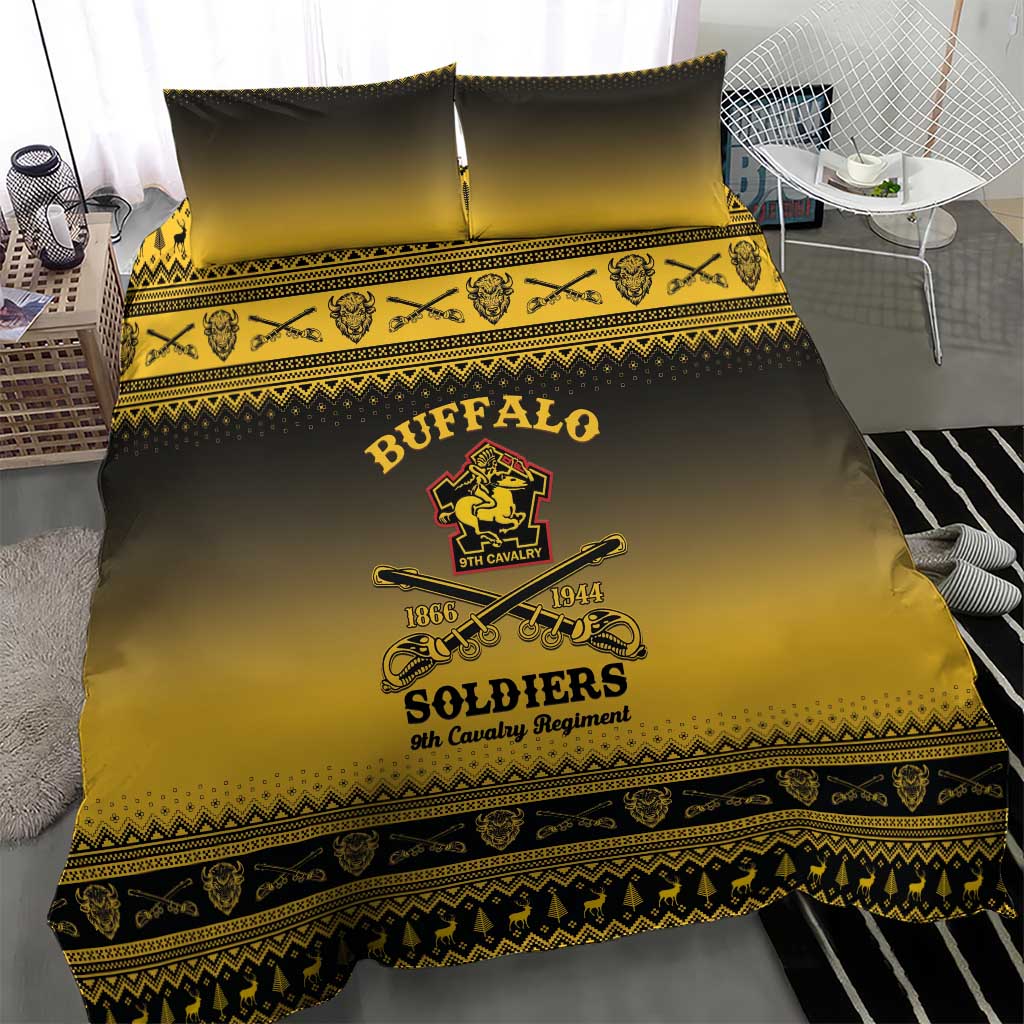 Buffalo Soldiers Christmas Bedding Set 9th Cavalry Regiment - Wonder Print Shop