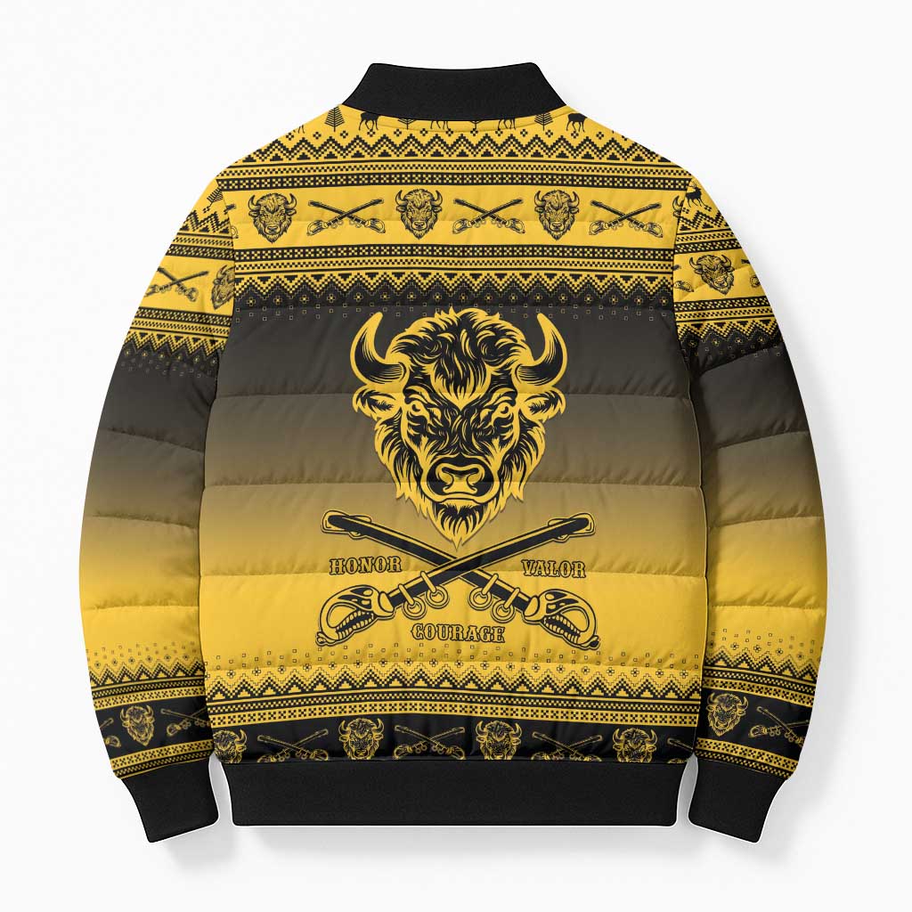 Buffalo Soldiers Christmas Bomber Puffer Jacket 9th Cavalry Regiment - Wonder Print Shop