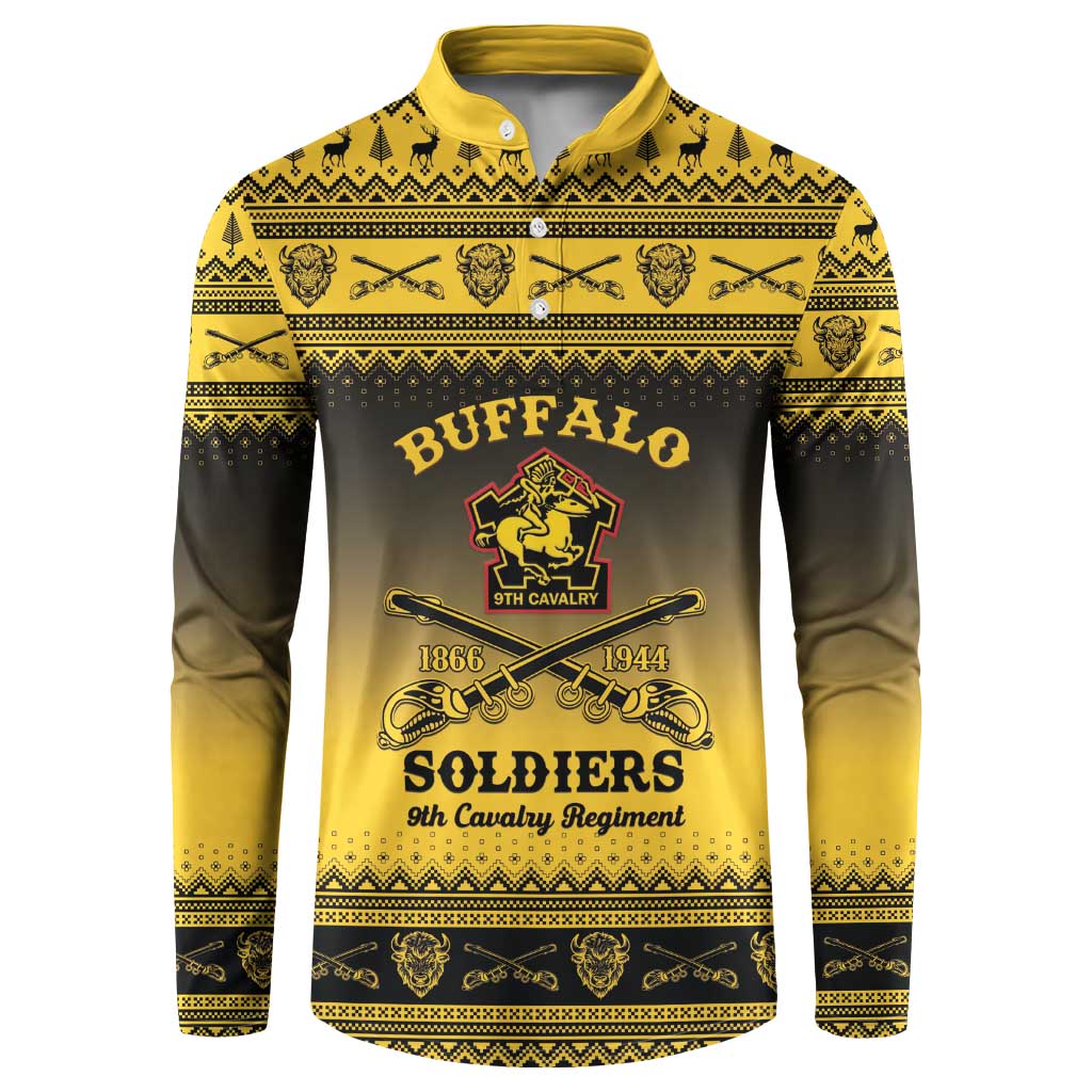 Buffalo Soldiers Christmas Button Sweatshirt 9th Cavalry Regiment - Wonder Print Shop