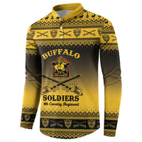 Buffalo Soldiers Christmas Button Sweatshirt 9th Cavalry Regiment - Wonder Print Shop