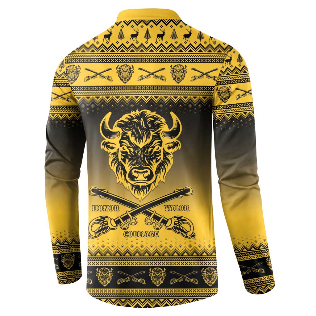 Buffalo Soldiers Christmas Button Sweatshirt 9th Cavalry Regiment - Wonder Print Shop