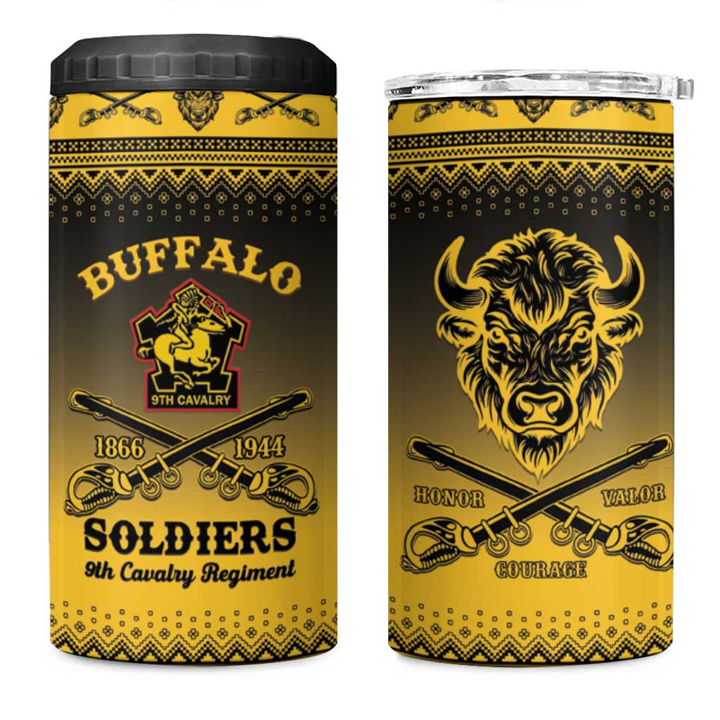 Buffalo Soldiers Christmas 4 in 1 Can Cooler Tumbler 9th Cavalry Regiment - Wonder Print Shop