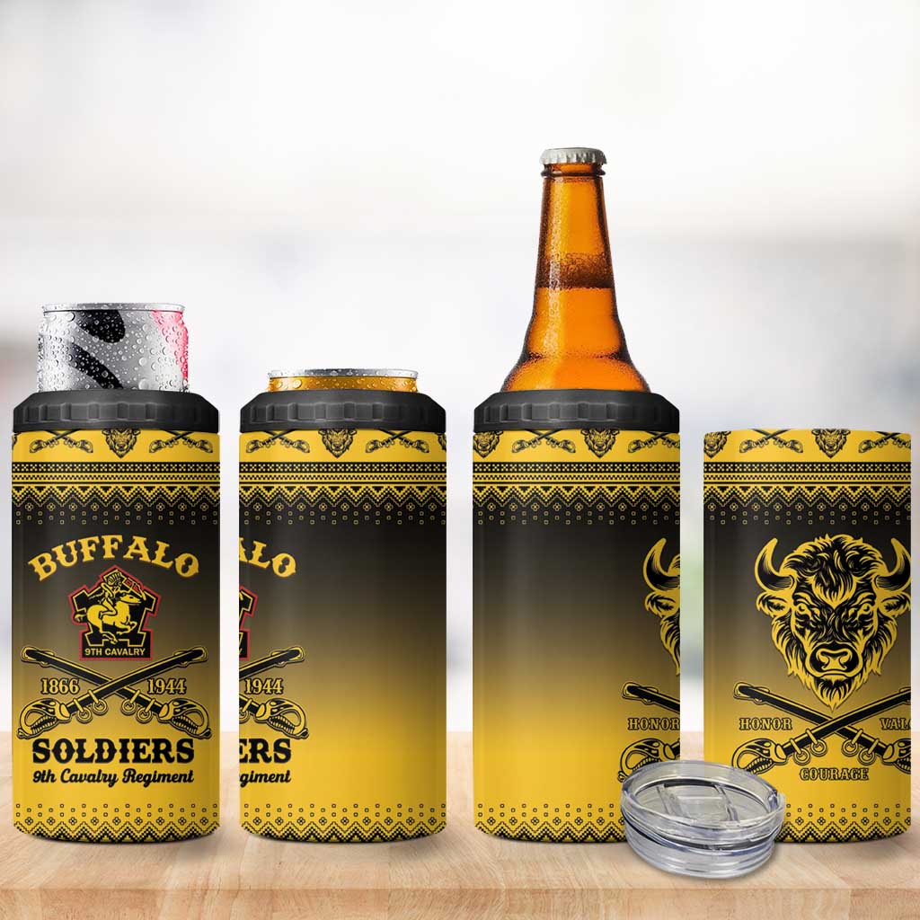 Buffalo Soldiers Christmas 4 in 1 Can Cooler Tumbler 9th Cavalry Regiment - Wonder Print Shop