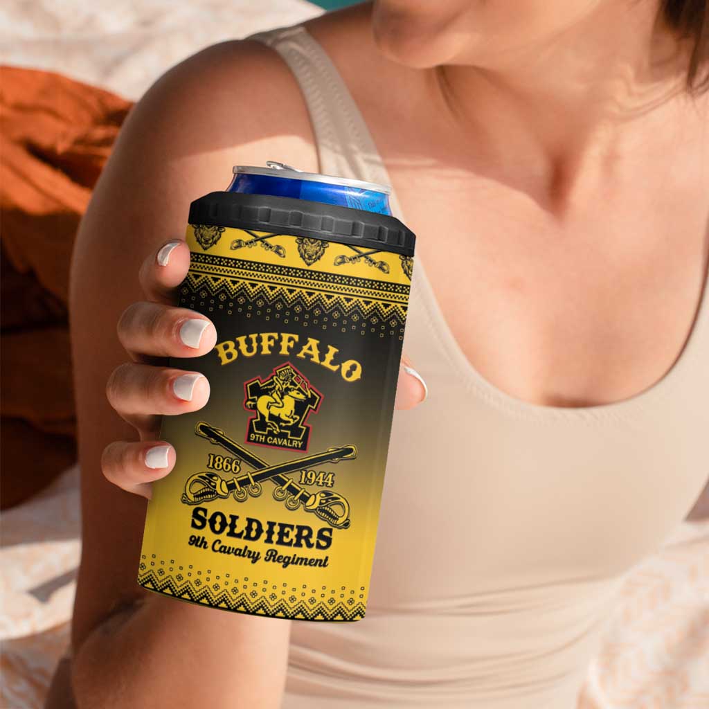 Buffalo Soldiers Christmas 4 in 1 Can Cooler Tumbler 9th Cavalry Regiment - Wonder Print Shop