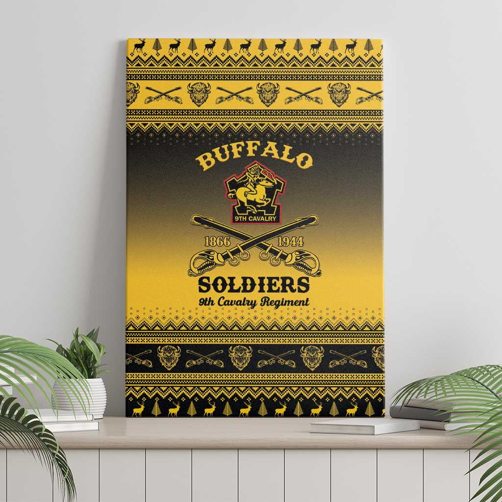 Buffalo Soldiers Christmas Canvas Wall Art 9th Cavalry Regiment - Wonder Print Shop