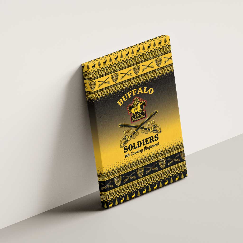 Buffalo Soldiers Christmas Canvas Wall Art 9th Cavalry Regiment - Wonder Print Shop