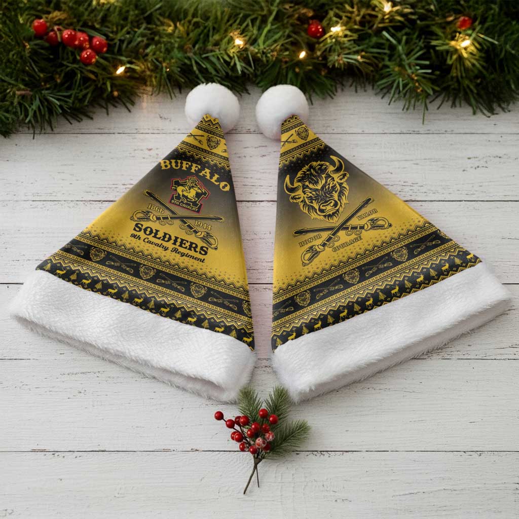 Buffalo Soldiers Christmas Santa Hat 9th Cavalry Regiment - Wonder Print Shop