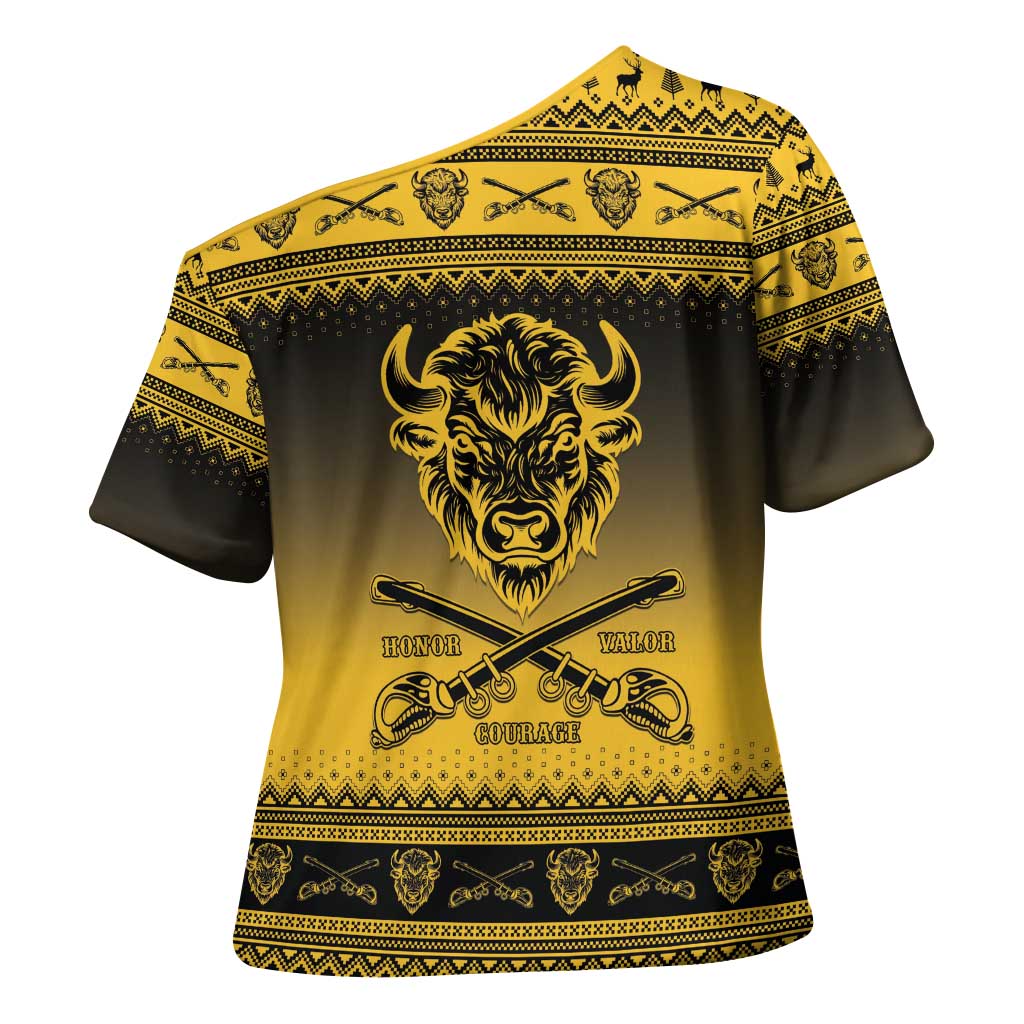 Buffalo Soldiers Christmas Cross Shoulder Shirt 9th Cavalry Regiment - Wonder Print Shop