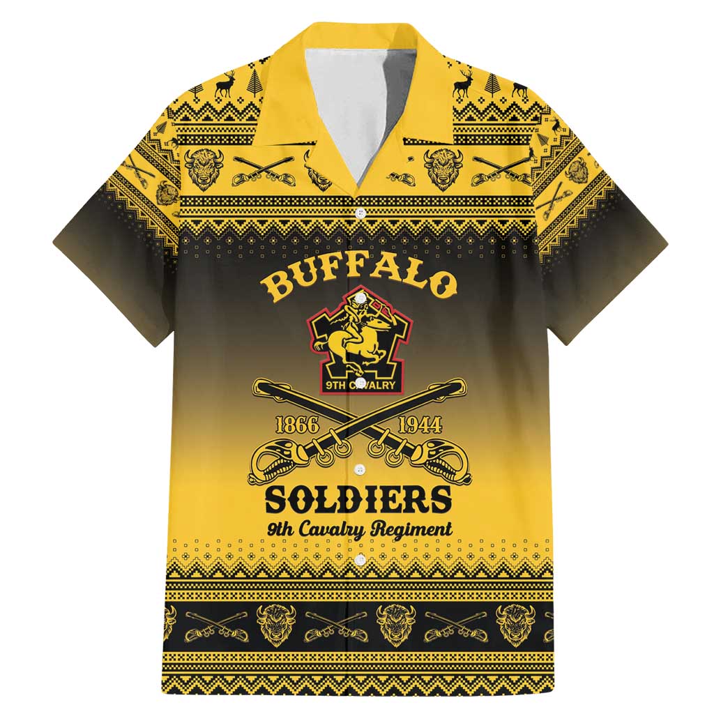 Buffalo Soldiers Christmas Family Matching Mermaid Dress and Hawaiian Shirt 9th Cavalry Regiment - Wonder Print Shop