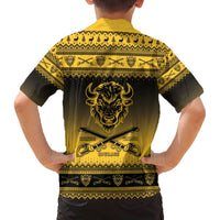 Buffalo Soldiers Christmas Family Matching Off The Shoulder Long Sleeve Dress and Hawaiian Shirt 9th Cavalry Regiment - Wonder Print Shop
